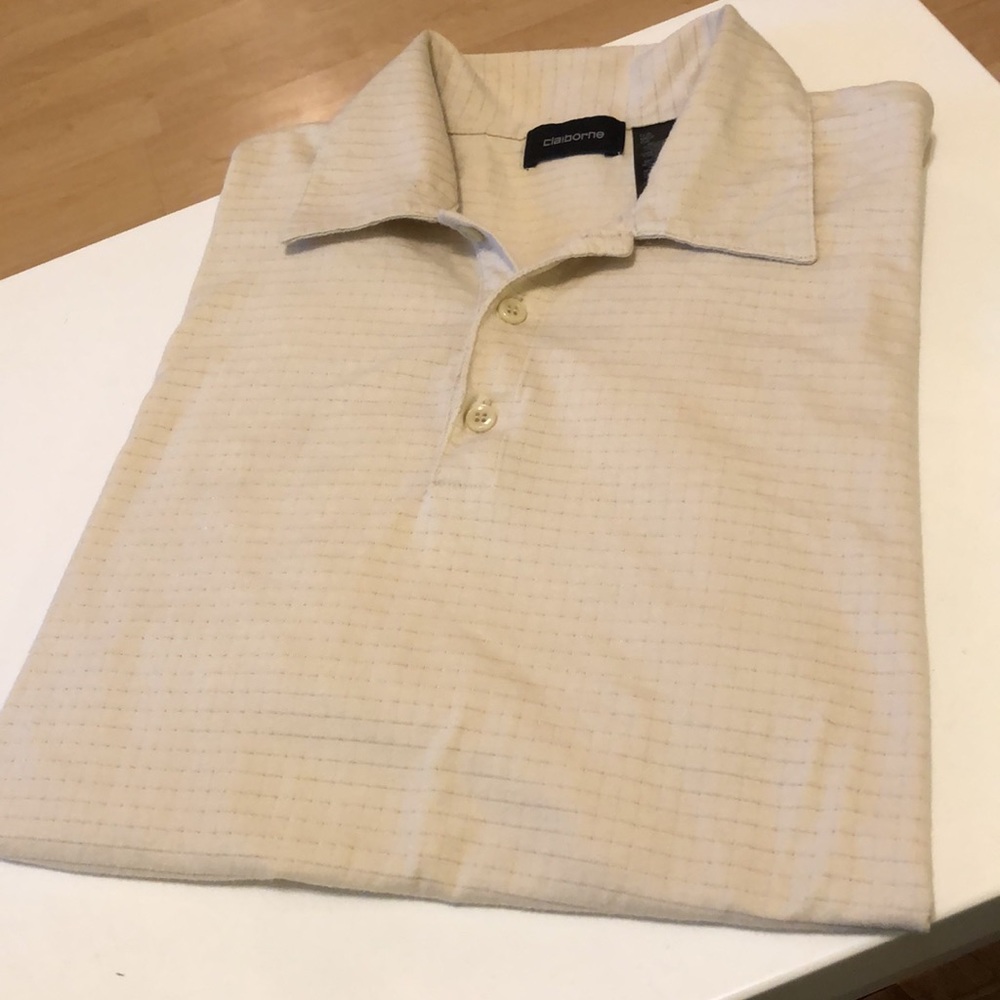 Men’s Claiborne XL Lightweight Beige Polo